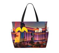 axzttupy Las Vegas Sunset 1 Print Large Capacity Beach Travel Bag Lightweight Tote Vacation Picnic Outdoor Activities