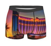 axzttupy Las Vegas Sunset 1 Print Men Lightweight Stylish Boxer Briefs Practical Underwear Comfortable Gym Daily Wear Black