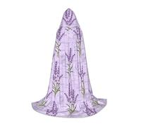 axzttupy Lavender Stamp Print Hooded Cloak Cape For Carnival Halloween And Themed Parties Comfortable Cloak