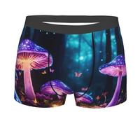 axzttupy Magic Mushroom 3 Print Men Lightweight Stylish Boxer Briefs Practical Underwear Comfortable Gym Daily Wear Black