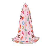 axzttupy Many Colored Ice Cream Print Hooded Cloak Cape For Carnival Halloween And Themed Parties Comfortable Cloak