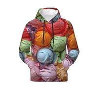 axzttupy Many Colored Ice Cream Print Winter Autumn Spring Men'S Hoodie Pullover Pocketsfor Soft And Cozy Casual Wear