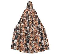 axzttupy Many Dogs Print Adult Hooded Cloak Halloween Christmas Carnival Parties Medieval Theme Costume