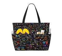 axzttupy Math Formula Print Large Capacity Beach Travel Bag Lightweight Tote Vacation Picnic Outdoor Activities