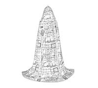 axzttupy Math Geometry Geek Calculus Print Unisex Hooded Full Length Cloak For Wizard Christmas Carnival Halloween Cosplay