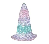 axzttupy Mermaid Pink Purple Print Hooded Cloak Cape For Carnival Halloween And Themed Parties Comfortable Cloak