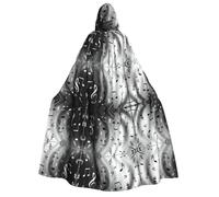 axzttupy Music Notes Print Print Adult Hooded Cloak Halloween Christmas Carnival Parties Medieval Theme Costume