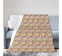axzttupy Peony Flowers Blossom Print Ultra-Soft Micro Blanket Flannel Throw Blankets Non-Shedding All-Season Comfort