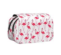 axzttupy Pink Flamingo Pattern Print Stylish Pencil Bag Travel Office Supplies Practical Makeup Stationery Organizer