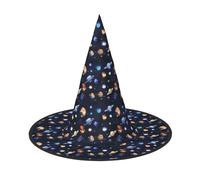 axzttupy Planets Stars And Milky Way Galaxy Print Halloween Witch Hat Unisex Carnival Costume Accessory Parties Cosplay And Festive