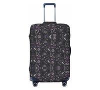axzttupy Purple Black Goth Spooky Print Large Suitcase Cover Fit Almost Any Luggage Personalized Travel Luggage Protector