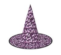 axzttupy Unicorns Pink Print Halloween Witch Hat Unisex Carnival Costume Accessory Parties Cosplay And Festive
