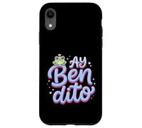 Ay Bendito Sad Coqui Frog in Crown Kawaii Spanish Phrase Case for iPhone XR