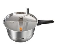 AY HEATER Popcorn Maker Stovetop Pop Popcorn Popper Hand Stirring Cooker Kettle Popcorn Popper Plastic Handle - Stainless Steel Stove