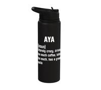 AYA Definition Funny First Name Humor Birthday Women Stainless Steel Insulated Water Bottle