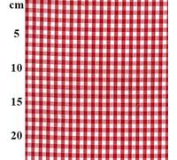 AYA Fashion 1/4" Gingham Check Squared Polycotton Fabric Checked Tablecloth Dressmaking Material 112cm Wide Lightweight Sold by 1 Meter - Red