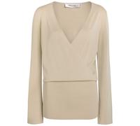 Aya Muse Gema Knit Mini Wrap Dress - Sand - M (UK12 / M)