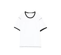 Aya Muse waffle trim T-shirt - White XXS-XS-S-M-L