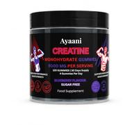 Ayaani Creatine Gummies 5000mg | Real 5g Lab-Tested Creatine Monohydrate Dose | Sugar Free Vegan Halal Blueberry Gummies | No Powder, Scoop or Shaker | Strength, Power & Muscle Gains | 120