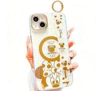 AYABUCO Case for iPhone 14, Cute 3D Standing Cartoon Mouse Graphic, Glitter Bling IMD Soft TPU Shockproof Protective Cover, 6.1 Inch