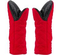AYADA 2 Pack Puppet Oven Gloves Silicone 13" Long Sleeve Arm Soft Non-Slip,Oven Mitts Pair for Women Mum Hand for Microwave Home Kitchen Chef Cooking Baking Cookie (Red)