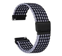 Ayadoo 18mm Black Gray Nylon Watch Strap, Quick Release Replacement Watch Band with Adjustable Black Buckle