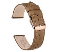 Ayadoo 22mm Oil Waxed Leather Watch Strap, Genuine Leather Bands, Brown
