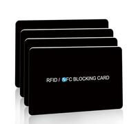 AYAIM RFID Blocking Card for Wallet Protection, Black, Credit Card Size, 3.5 x 0.1 inches, TYPE A, 4pack, Modern