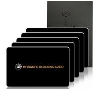 AYAIM RFID Blocking Card for Wallet Protection, Black, Credit Card Size, 3.5 x 0.1 inches, TYPE B, 5Pack, Modern