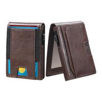 AYAIM Slim RFID Blocking Wallet for Men - Minimalist Metal Card Holder with One-Touch Ejection, 10+ Card Slots & Secure Magnetic Closure | Premium Aluminum Wallet for Travel & Everyday Carry, BROWN