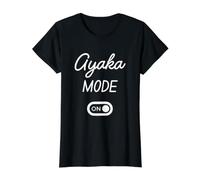 Ayaka Mode On Name Value Graphic T-Shirt, Women, Black, XL