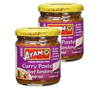AYAM Rendang Curry Paste - 100% Natural Ingredients - Mild & Balanced - Asian Flavours - Easy and Quick Home Cooking - Gluten-Free - Dairy-Free - Non-GMO, No MSG, No Preservatives - 185g - Pack of 2