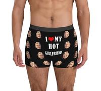 Ayambetus Personalised I Love My Hot Girlfriend Photo Face Men's Boxer Shorts Custom Boxers Briefs Gifts for Man Customisable Underwear Underpants