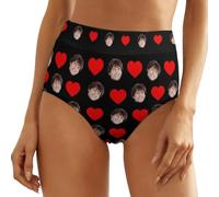Ayambetus Personalized Photo Face Women's Bikini & Briefs Personalised Women High Waist Underwear Custom Briefs for Women Lady Girlfriend Wife Size L