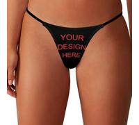 Ayambetus Personalized Photo Text G-Strings Thongs Tangas Women's Bikini & Briefs Personalised Women Funny Underwear Custom Briefs for Women Girlfriend Wife Valentines Size L
