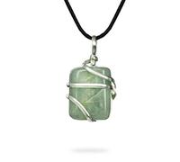 AYANA Aquamarine Gemstone Healing Crystal Pendant Necklace | Throat & Third Eye Chakra | March Birthstone | Handmade & Ethically Sourced Raw, Natural, Authentic Crystals, Aquamarine