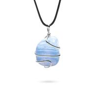 Ayana Crystals Blue Lace Agate Healing Necklace - Handcrafted with Ethically Sourced Crystals - Balances Throat and Third Eye Chakras - Birthstone for September - Zodiac Sign: Pisces