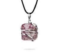 AYANA Natural Lepidolite Healing Crystal Necklace on Adjustable Length Cord,Dazzling Crystals, Mood Stabilizer, Aids in Stress Relief, L, Stone