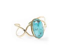 AYANA Turquoise Brass Bracelet | Healing & Protection Stone | Throat Chakra | December Birthstone | Handmade with Pure, Natural, Ethically Sourced Gemstones