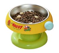 AYANCAI Pet Bowls High-legged Stainless Steel Neck-protecting Food Bowl That Is Not Easy To Overturn The Bowl-yellow