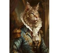 AYAOYANGGO 11CT Cross Stitch Patterns Fantasy Animals Embroidery Kit Cat in Clothes Pre Printed Cross Stitch Kits for Adults，DIY Wall Art Decor for Beginners 40x50cm