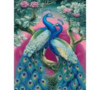 AYAOYANGGO Animal DIY Beaded Cross Stitch Kit Anime Peacock Bead Embroidery Kit for Adults Needlepoint Tapestry Set Beaded Stitching 40x50cm