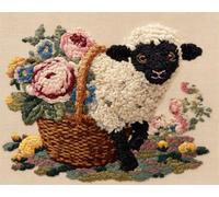 AYAOYANGGO Animal Latch Hook Rug Kitsheep and Flower Basket Crochet Sewing Kit Classic Latch Hook Rug Kits for Adults 3D Craft Set for Home Decor Festival Gift 31x63in