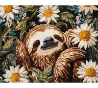 AYAOYANGGO Animal Latch Hook Rug Kitsloths and Flowers Crochet Sewing Kit Classic Latch Hook Rug Kits for Adults 3D Craft Set for Home Decor Festival Gift 23x35in