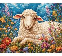 AYAOYANGGO Animal Rug Making Kitsheep and Flowers Latch Hook Kits Rugs Large for Adults Beginners,DIY Crochet Set，Tapestry Making Kit，Embroidery Sofa Cushion Carpet 23x35in