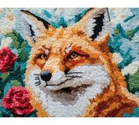 AYAOYANGGO Animal Rug Making Kitthe Fox and The Rose Cross Stitch Set for Children and Adults，DIY Handmade Latch Hook Rug Making Kit Crochet Carpet Set 31x63in