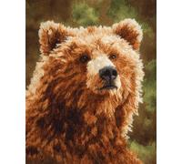 AYAOYANGGO Animal Tapestry Kitcartoon Bear Cross Stitch Rug Making Kit，Carpet Crochet Kits Embroidery Set Needlework Crafts for Home Decor 23x35in