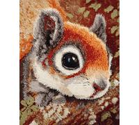 AYAOYANGGO Animal Tapestry Kitcartoon Squirrel Carpet Rug Making Kit，Cross Stitch Embroidery Kits Needlework Crafts for Home Decor 23x35in