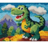 AYAOYANGGO DIY Animal Latch Hook Rug Kit Cartoon Dinosaur Crochet Sewing Kit Classic Latch Hook Rug Kits for Adults 3D Craft Set for Home Decor Festival Gift 23x16in