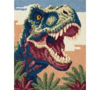 AYAOYANGGO DIY Animal Latch Hook Rug Kit Cartoon Dinosaur Latch Hook Rug Kits for Kids Crochet Set for Beginners,Carpet Making Kit with Printed Canvas,Gift 23x35in